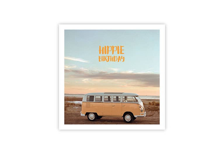 VW Bus Hippie Birthday | Postkarte | Geburtstag