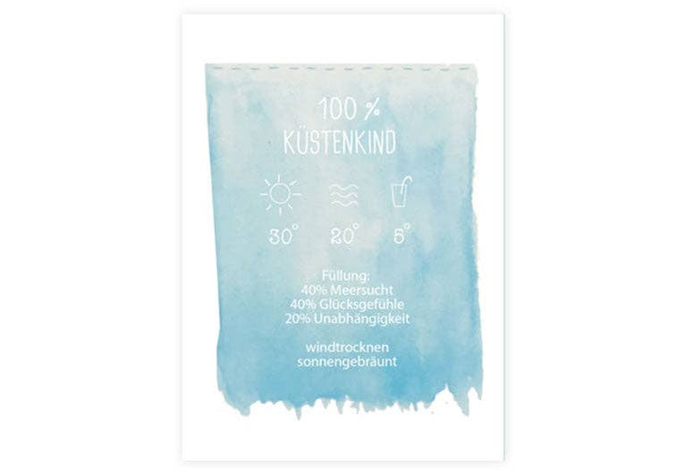 Postkarte Küstenkind | Küste