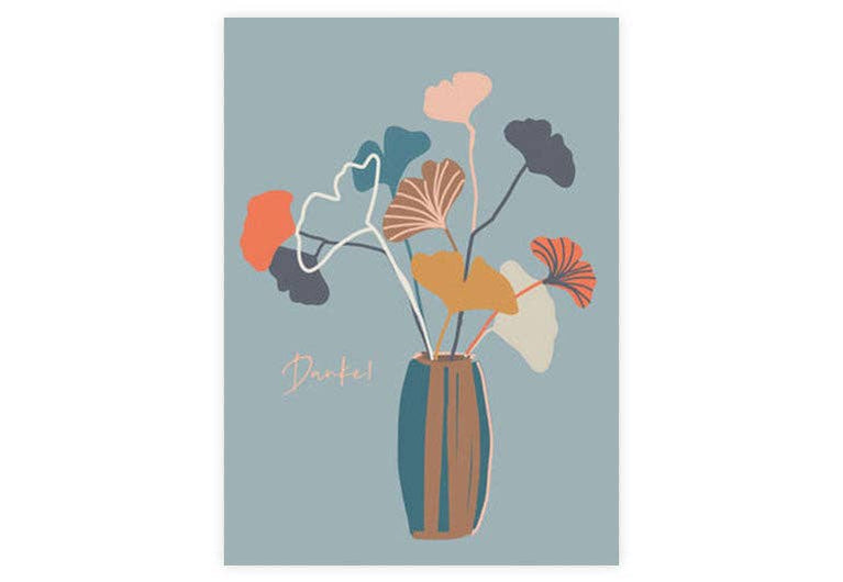 Postkarte Ginkgo | Danke