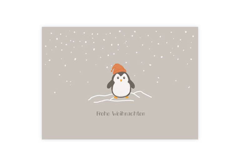 Pinguin Weihnachten | Postkarte| Pappkarte