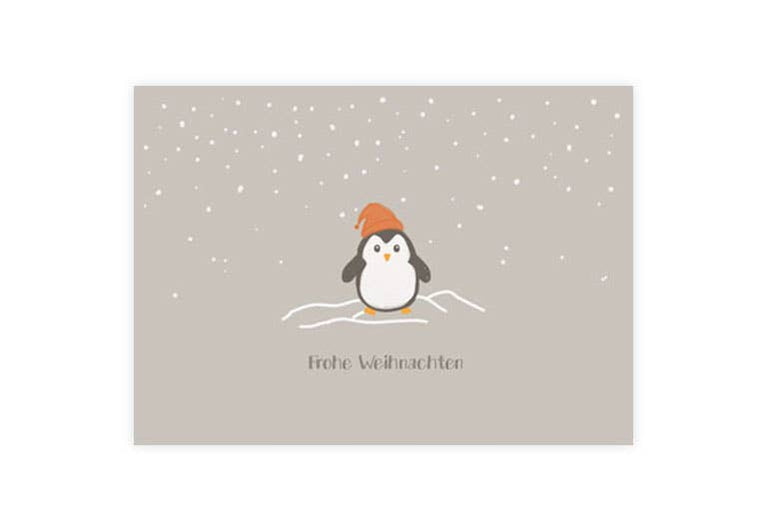 Pinguin Weihnachten | Postkarte| Pappkarte