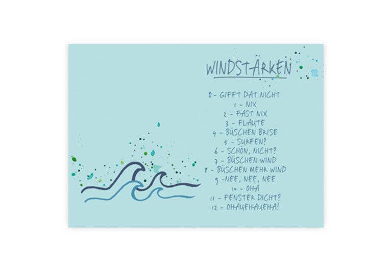 Postkarte Windstärken | Humor | Küste