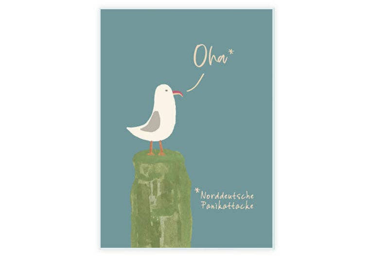 Postkarte Möwe Oha | Küste | Humor