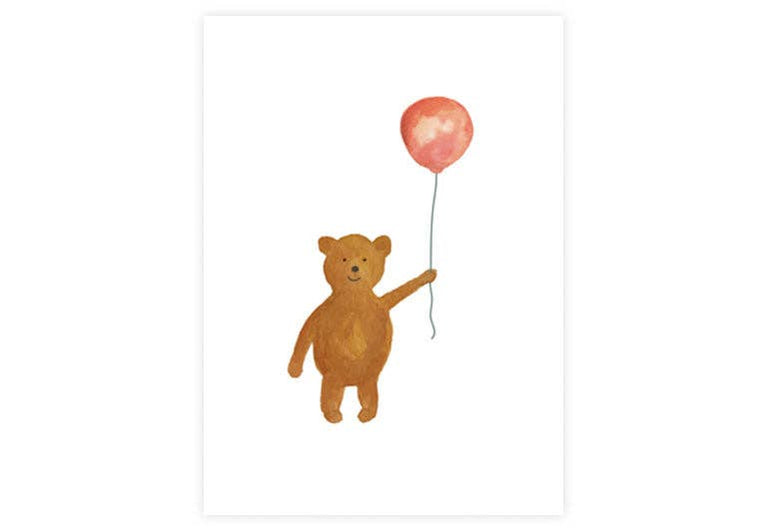 Postkarte Bär mit Ballon | Geburtstag