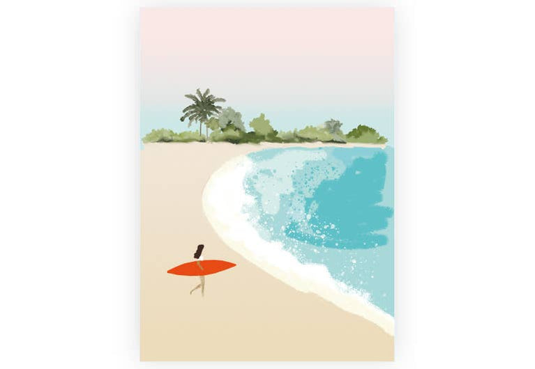 Postkarte The Beach | Gruß