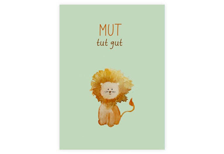 Postkarte Mut Löwe | Familie | Motivation