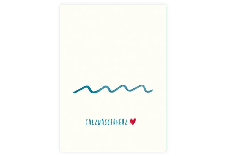 Postkarte Salzwasserherz | Küste