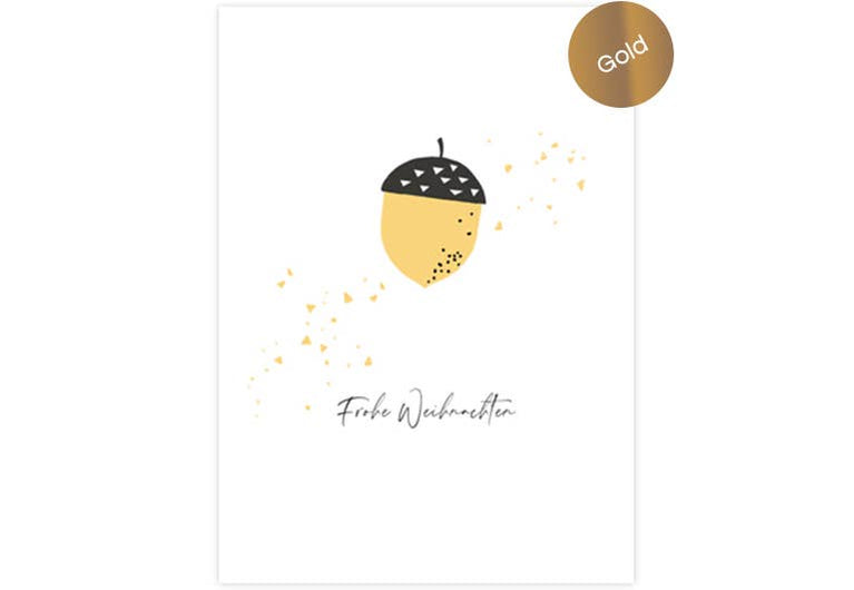 XMAS Eichel | Klappkarte | Weihnachten