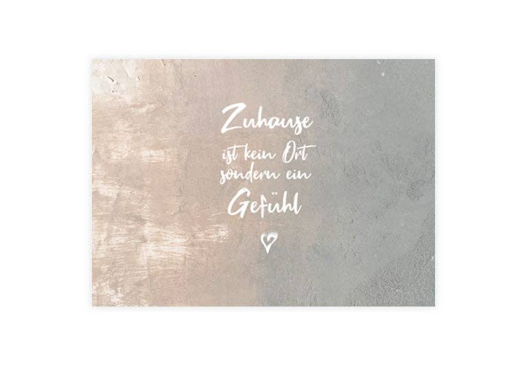 Postkarte Zuhause ist ein Gefühl | Familie | Achtsamkeit