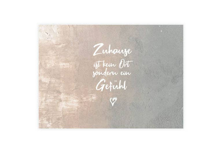 Postkarte Zuhause ist ein Gefühl | Familie | Achtsamkeit