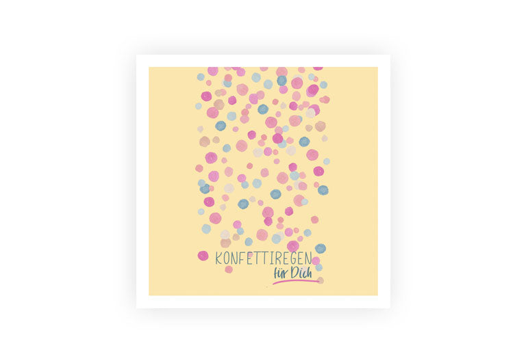 Konfettiregen Pastell | Postkarte | Geburtstag