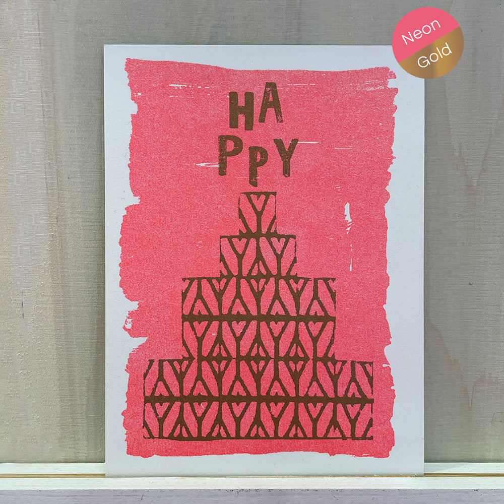 Happy Cake | Riso Postkarte | Geburtstag