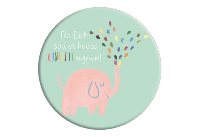 Elefant Konfetti | Fotomagnet rund