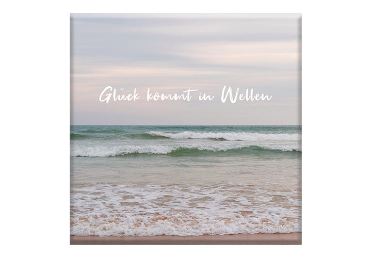 Glück in Wellen | Fotomagnet eckig