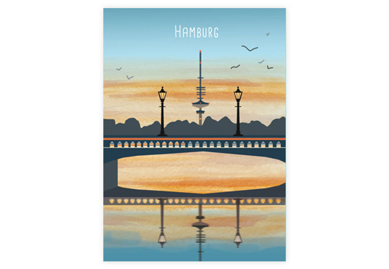 HH Alster | Hamburg | Postkarte | Pappkarte