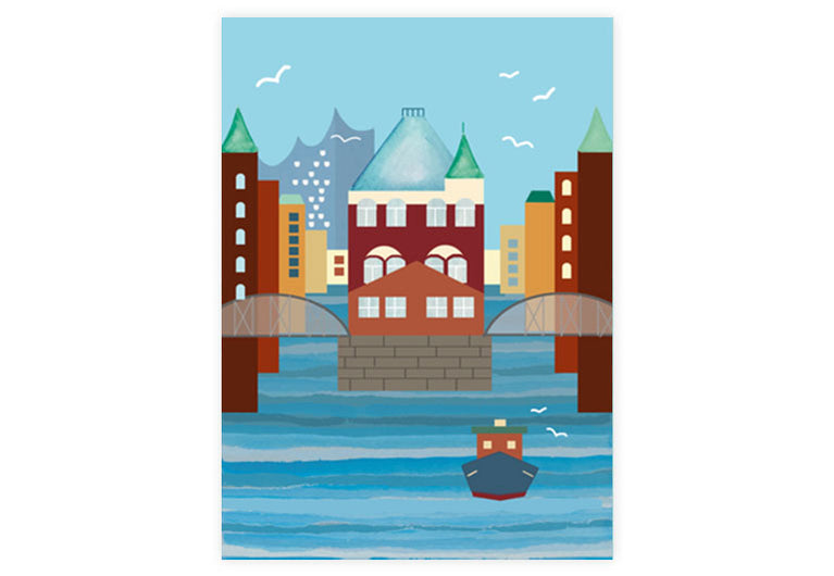 HH Speicherstadt | Hamburg | Postkarte | Pappkarte