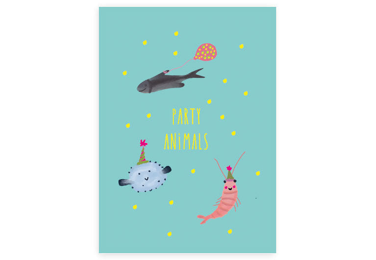 Party Animals | Postkarte | Geburtstag | Pappkarte