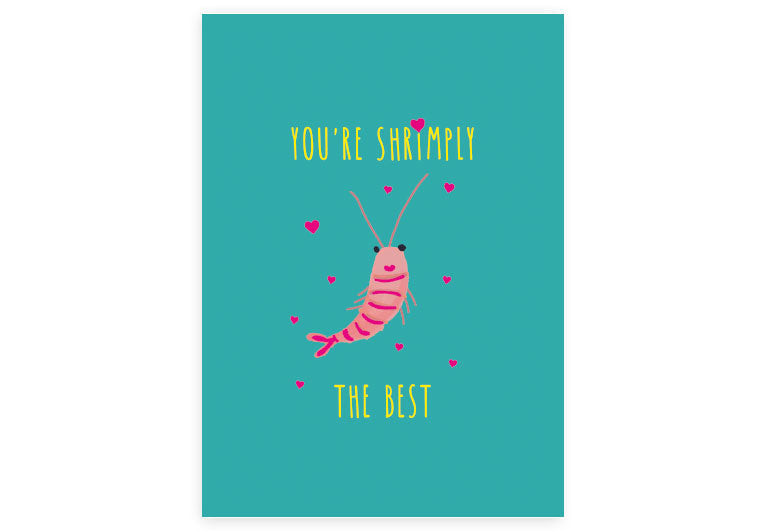 Shrimply the best | Postkarte | Liebe | Freundschaft | Pappkarte