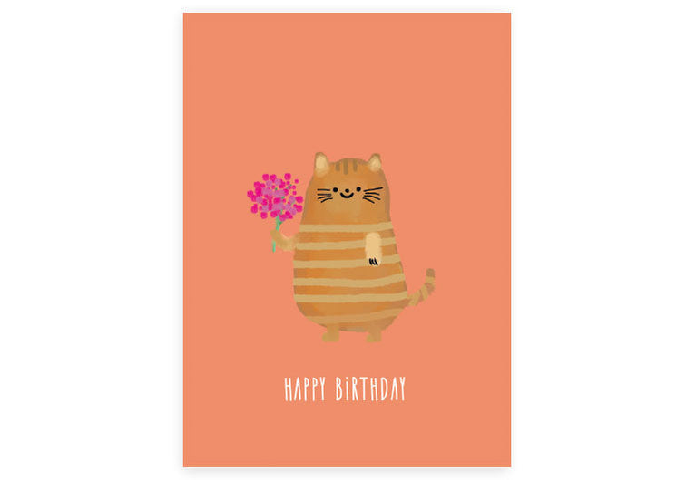 Happy Birthday Katze | Postkarte | Geburtstag | Pappkarte