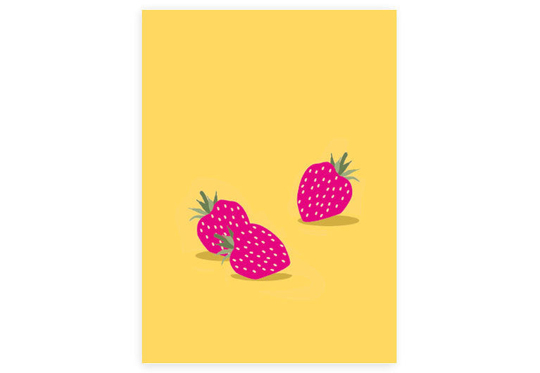 Erdbeeren | Postkarte | Gruß | Pappkarte