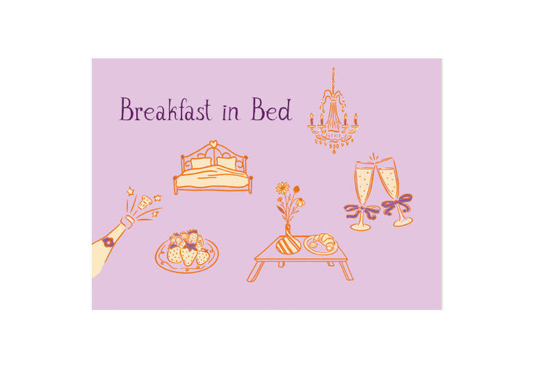 Breakfast in Bed | Postkarte | Liebe | Pappkarte