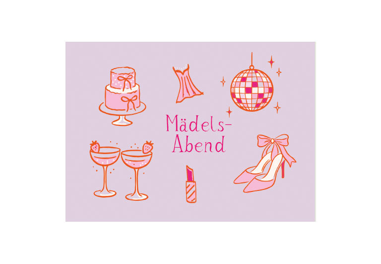 Mädelsabend | Postkarte | Geburtstag | Freundschaft