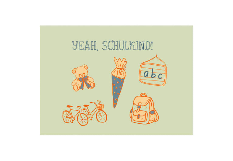 Schulkind | Postkarte | Schulanfänger | Pappkarte