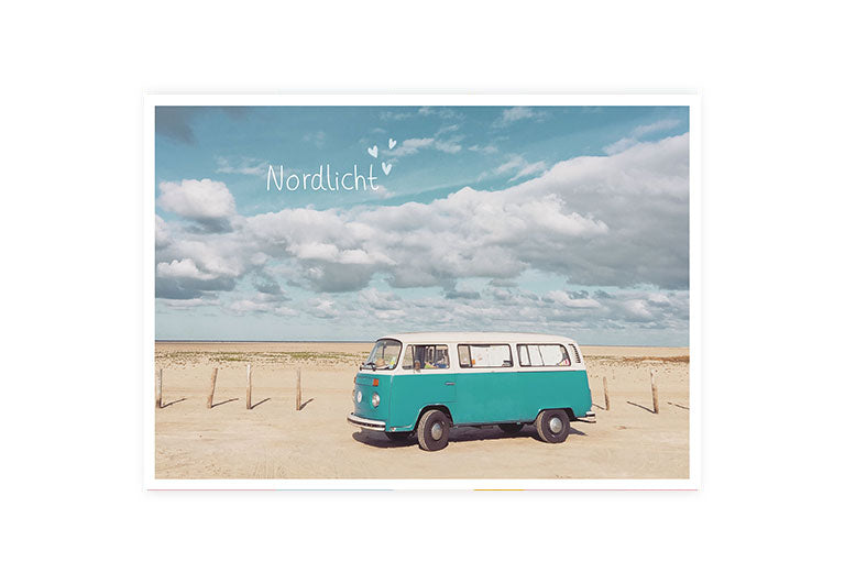 Nordlicht VW Bus | Postkarte