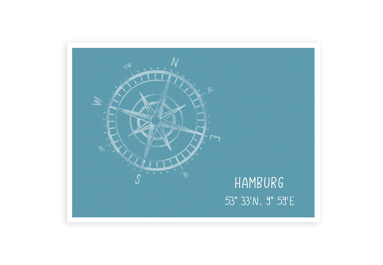 Hamburg Kompass | Postkarte