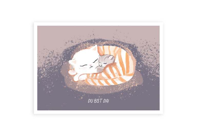 Geburt Katze | Postkarte