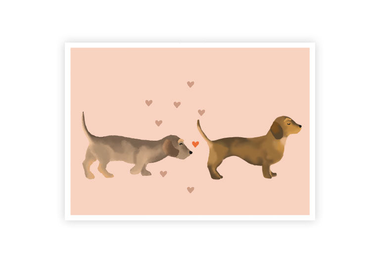 Dackelliebe | Postkarte | Freundschaft