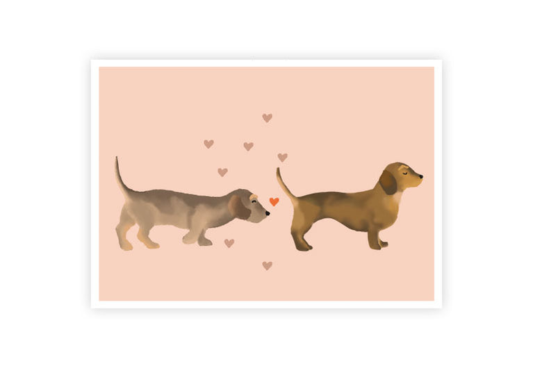 Dackelliebe | Postkarte | Freundschaft