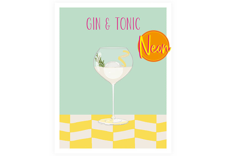 Gin Tonic | AuriCard | Neon Postkarte