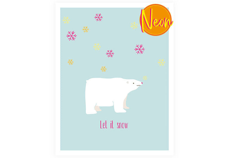 X Eisbär | AuriCard | Weihnachten | Neon Postkarte