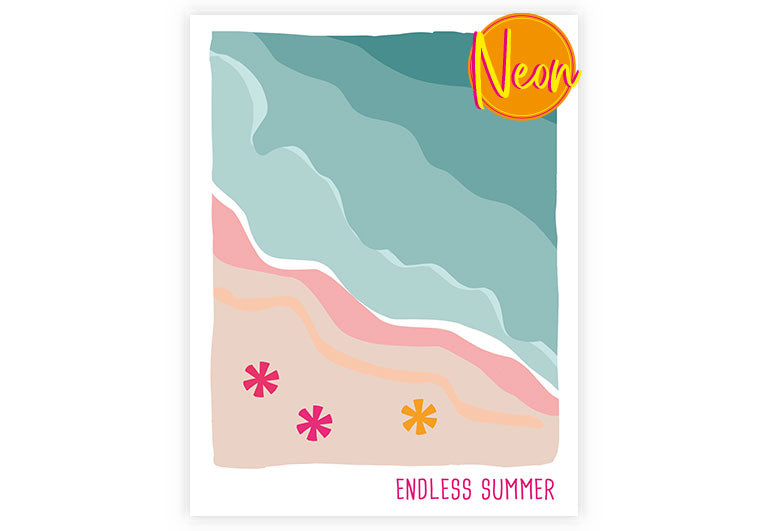 Endless Summer | AuriCard | Neon Postkarte | Glück | Motivation