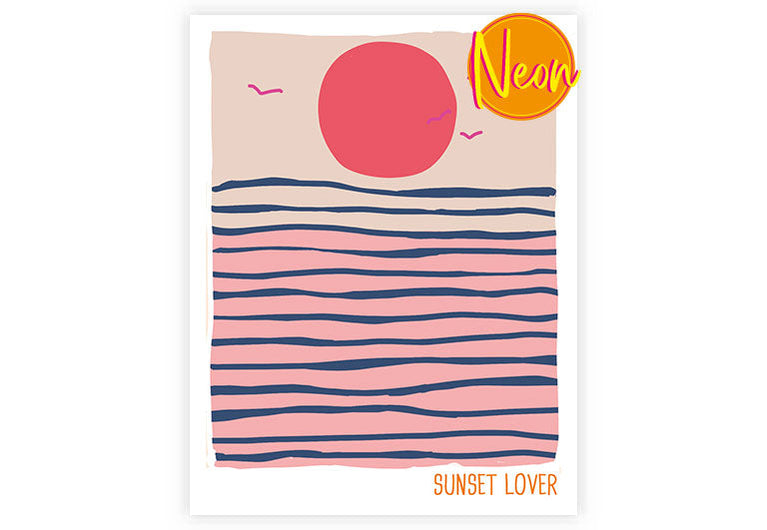 Sunset Lover | AuriCard | Neon Postkarte | Liebe