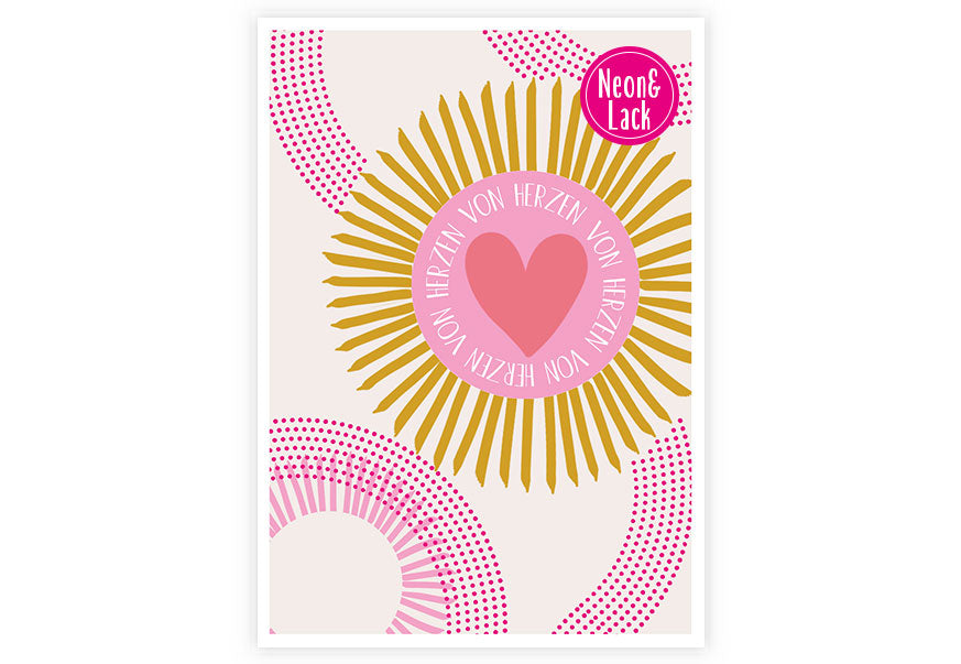 Von Herzen | Neon Postkarte