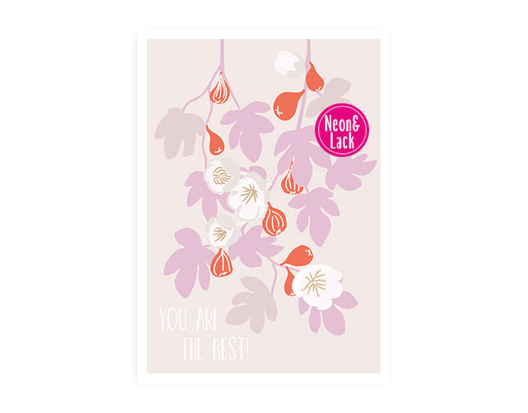 You are the best | Neon Postkarte | Freundschaft