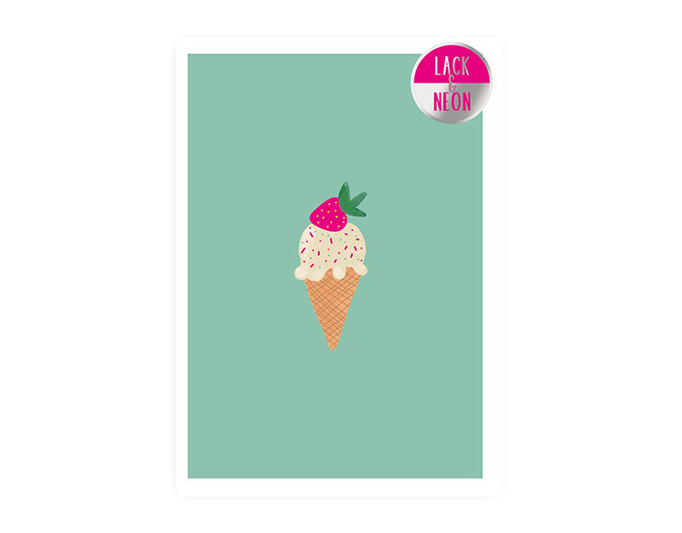 Eis | Neon Postkarte